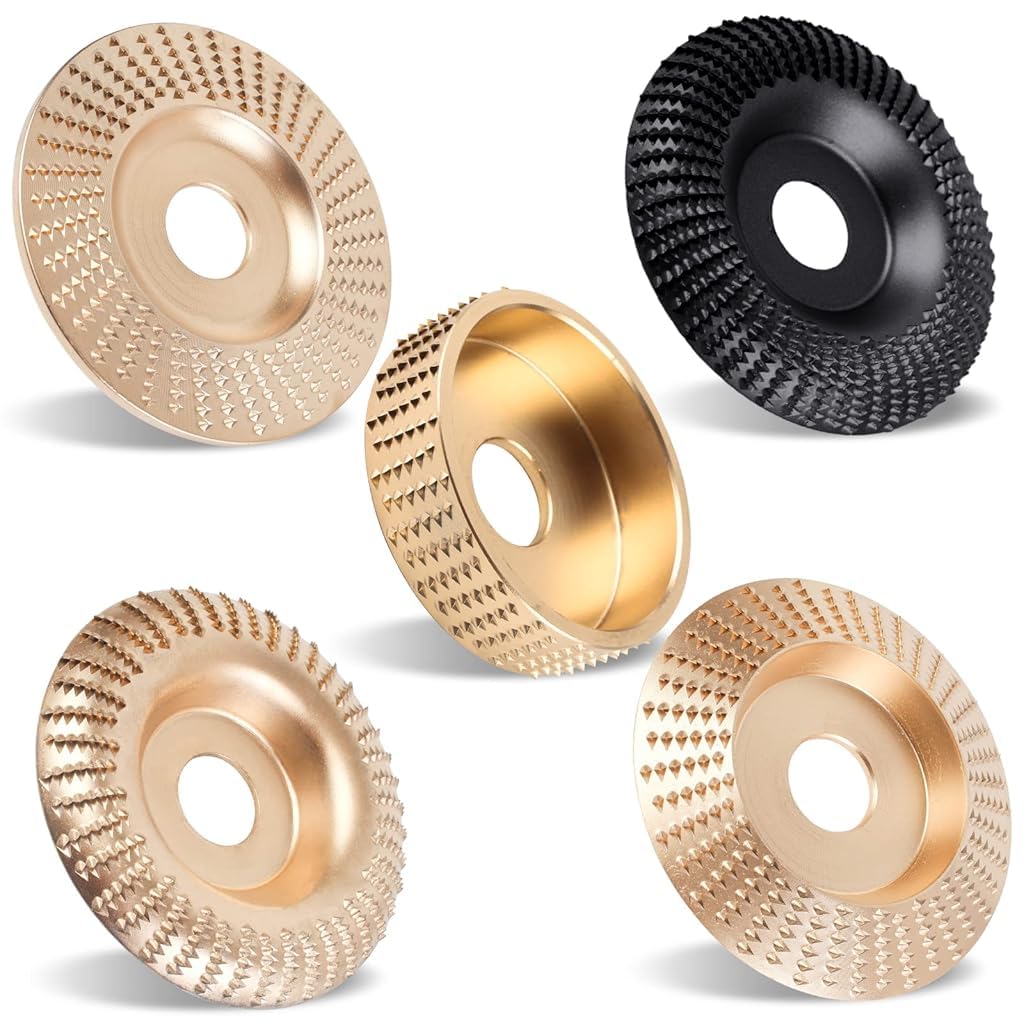 Serplex 5Pcs Angle Grinder Wood Carving Disc Set, 4 and 4 1/2 Angle Grinder Attachments with 5/8 inch Arbor, Stump Grinder Tool Grinding Wheel Shaping Disc for Wood Cutting, Grinder Cutting Wheel Serplex 5Pcs Angle Grinder Wood Carving Disc Set, 4 and 4 1/2 Angle Grinder Attachments with 5/8 inch Arbor, Stump Grinder Tool Grinding Wheel Shaping Disc for Wood Cutting, Grinder Cutting Wheel